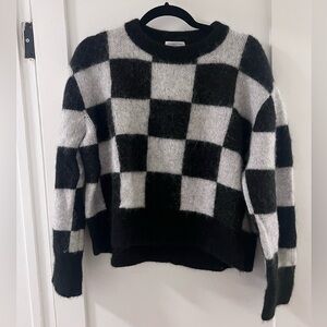 & Other Stories Black and White Checkered Sweater